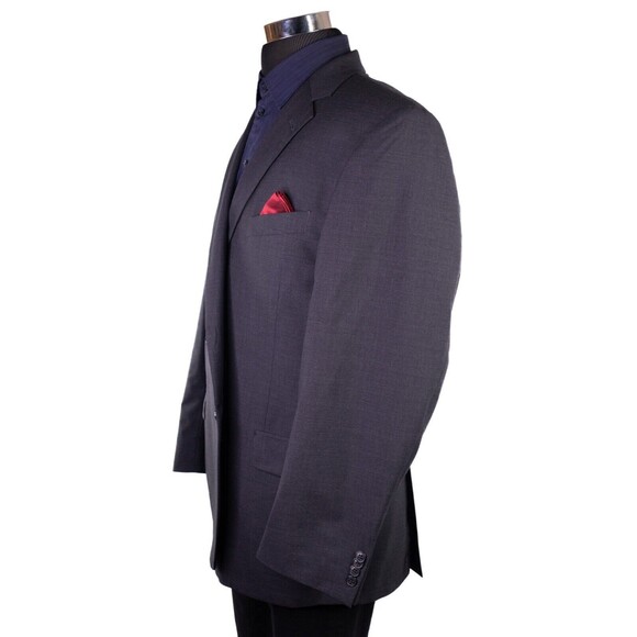 Joseph Abboud Suit Coat Mens 48R Gray Italian Wool Vitale Barberis Canonico - Picture 7 of 16